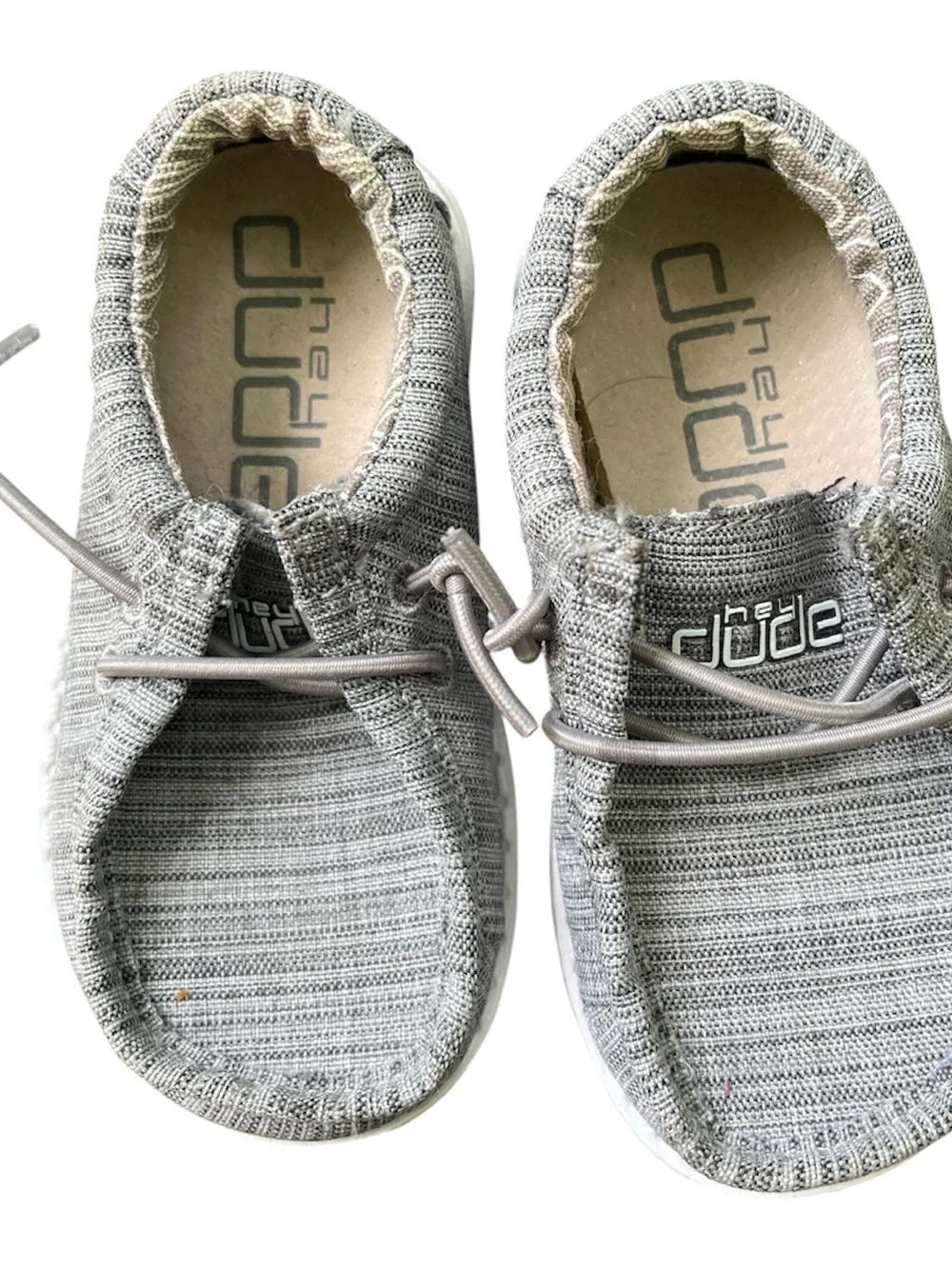 Hey Dude Kids Light Grey Knit Slip-On Sneakers